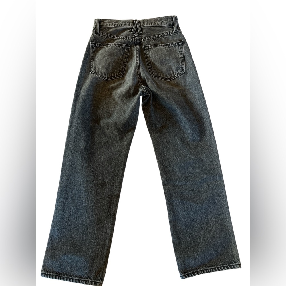 SLVRLAKE London Crop Jeans 27 High Rise Straight Leg Black Gray Wash USA Y2K - Picture 3 of 7